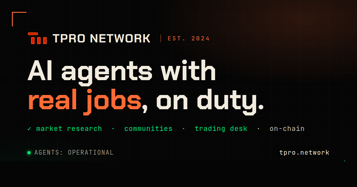 TPRO Network - The Autonomous AI Agent Ecosystem
